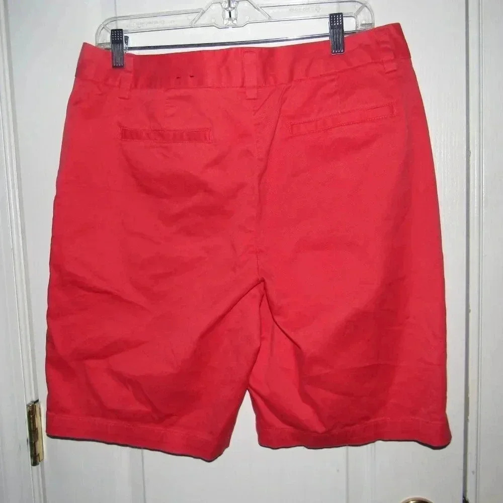 LANDS’ END Orange Mid-Rise Bermuda Shorts Size 12 - Picture 3 of 4